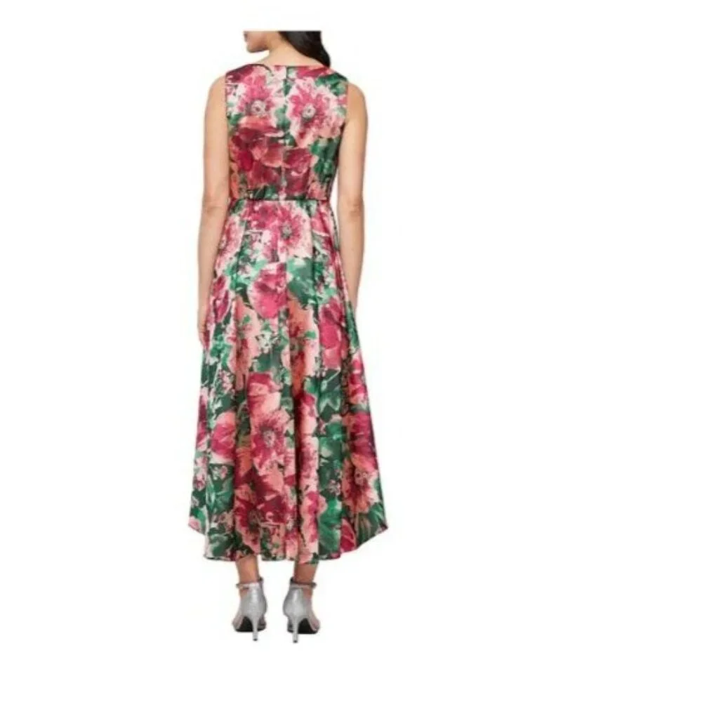Ignite Evenings Womens Sleeveless Floral Jacquard Midi Dress size 18 new $149 - Picture 5 of 9